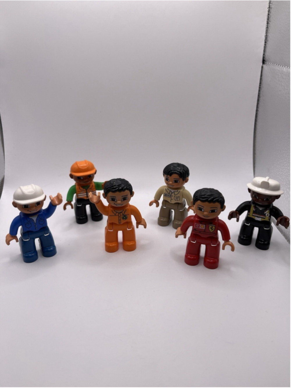 Lego Duplo Collectible Toy Figures Lot Of 6 - Firefighters Construction Worker